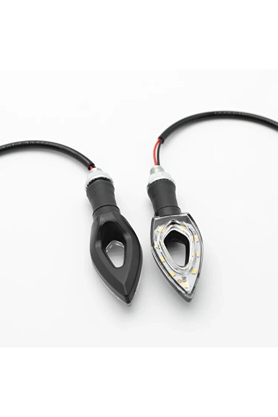 Motosiklet Sinyal Led Delikli Siyah (sarı Işık) E Belgeli