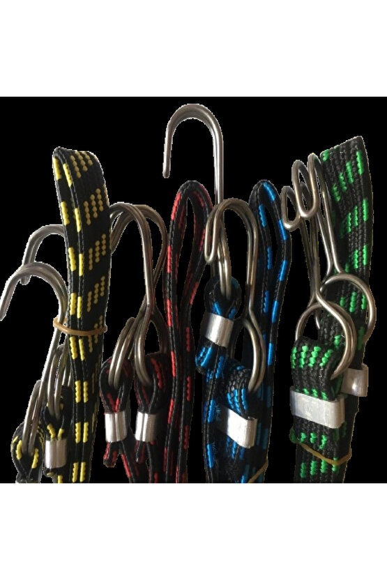 4 Adet Bagaj Lastiği 5x15x100Cm Çelik Kancalı A+++ Kalite