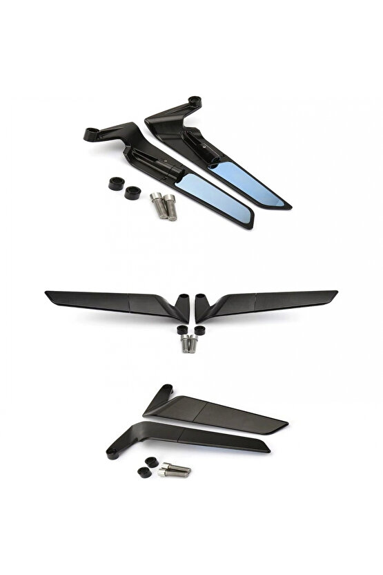 Arora Sk 250 Kanat Ayna H2 Katlanır Naked Model Büyük Siyah