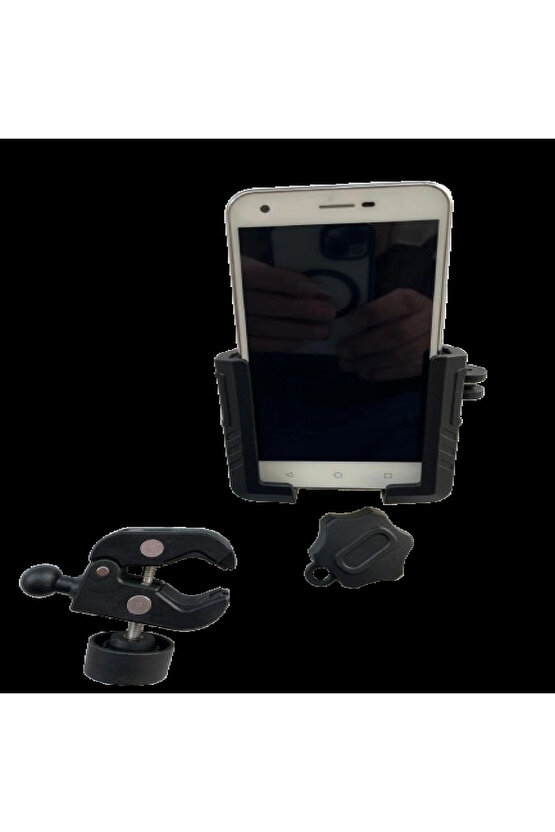 Motosiklet Scooter Atv Bisiklet Yandan Kilitlemeli Gidon Bağlantılı Telefon Tutucu A+++ Kaliteli