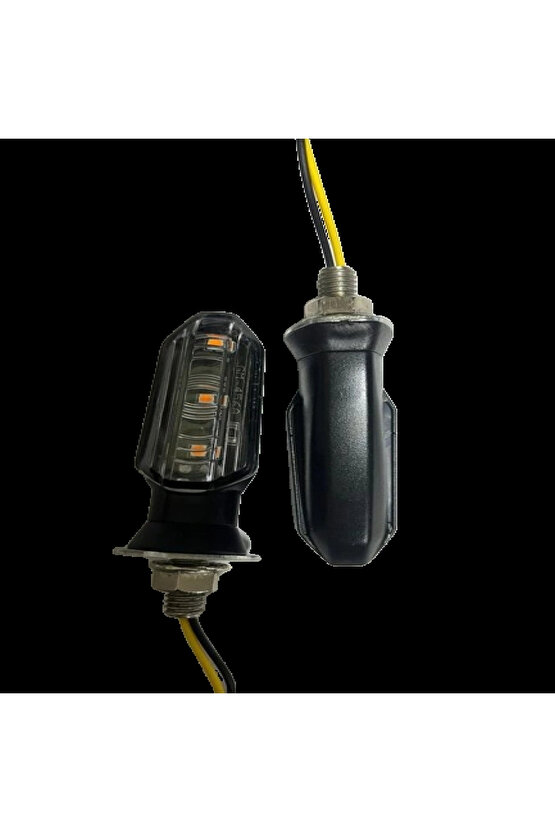 Motosiklet Sinyal Lamba Üniversal 12V Sarı Cam Sarı Led 2Li