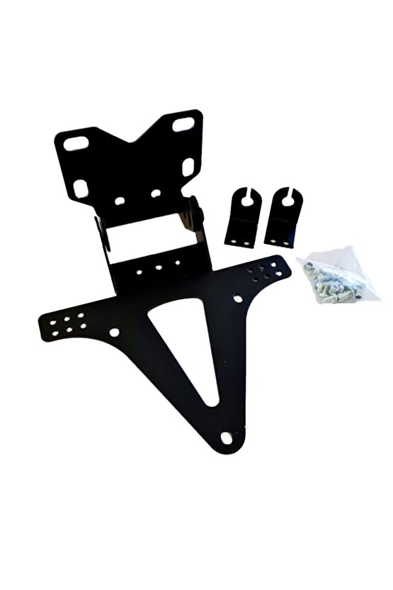 UNİVERSAL MOTOSİKLET  Uyumlu  SİNYAL BAĞLANTILI KATLANIR PLAKALIK SİYAH