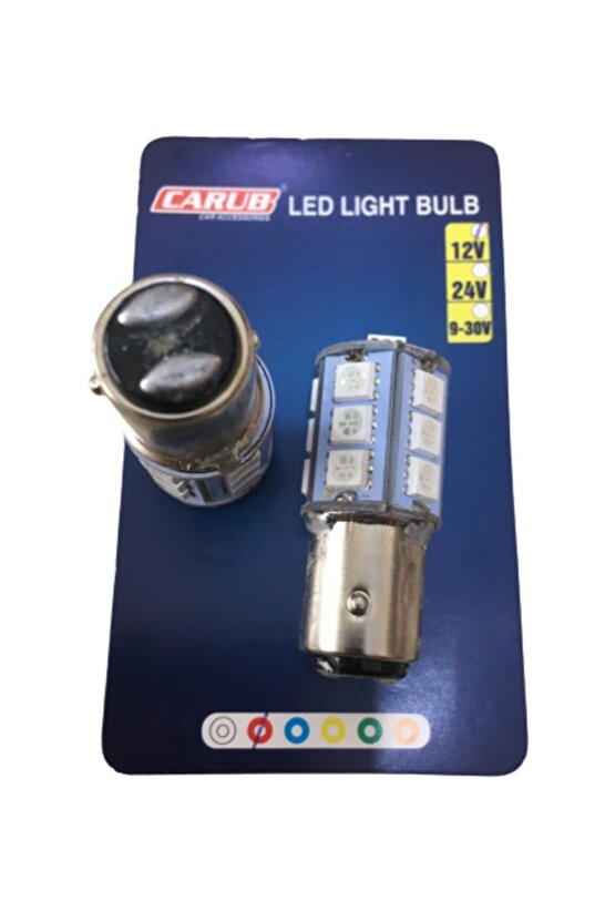 Motosiklet Ve Otomobil Stop Ampul 18led 1016 Çakar Kırmızı Şaşı Tırnak 2li