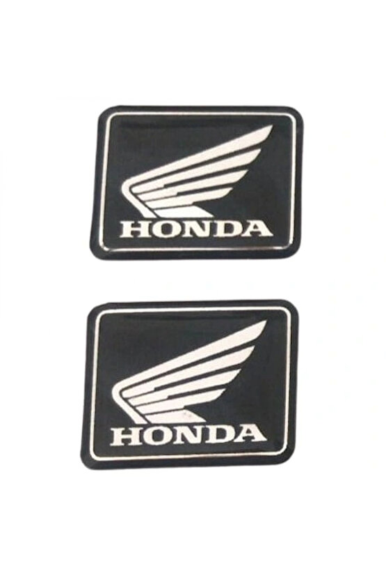 Honda Kare Küçük Universal Siyah-Gümüş Damla Stiker 2Li