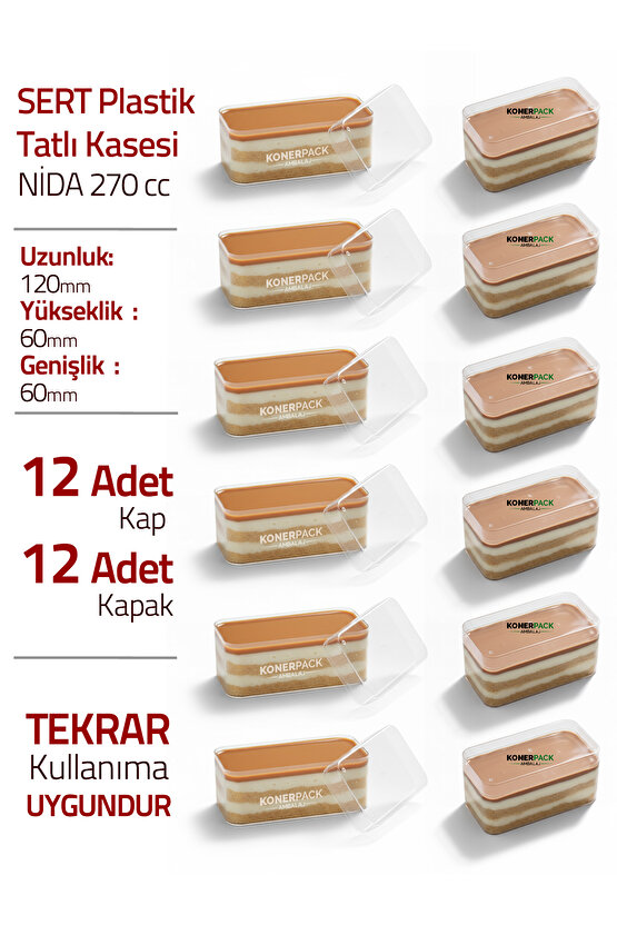 Tiramisu Cup Nida 270 cc - 12 Adet Kapaklı