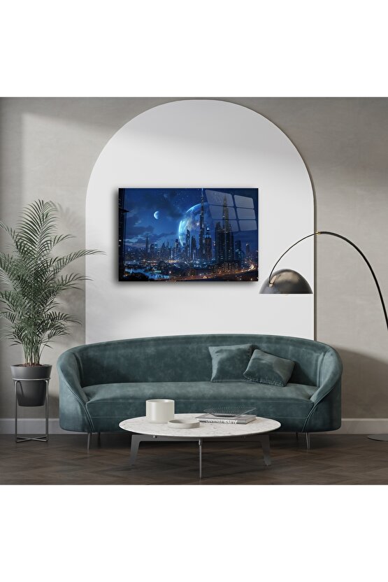 Modern Bilim Kurgu Gece Gökyüzü Dekoru