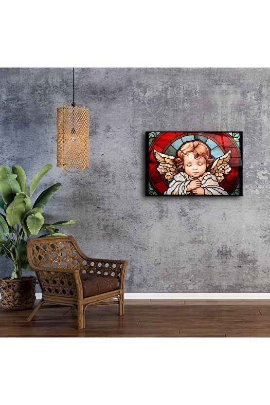 Cam Duvar Sanatı Melek Figür Paneli