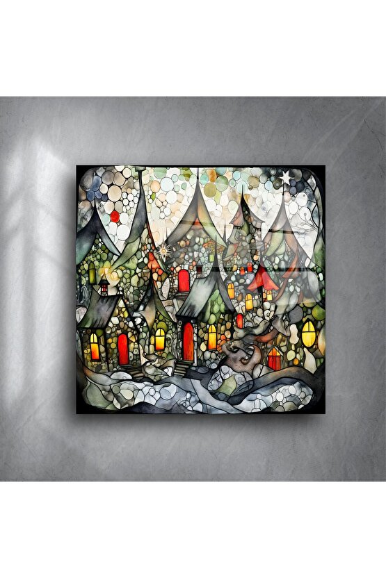 Masalsı Köy Temalı Cam Tablo