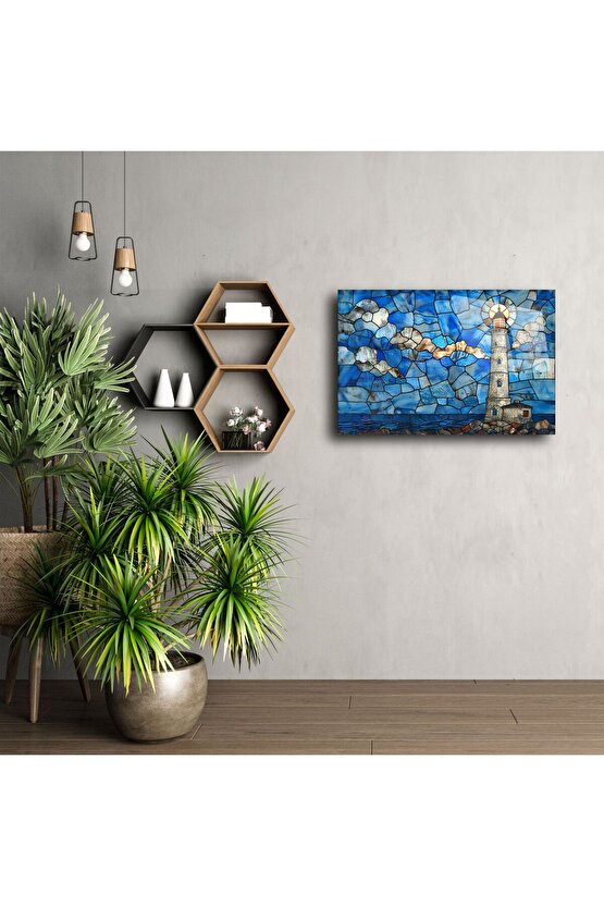Cam Deniz Feneri Duvar Tablosu