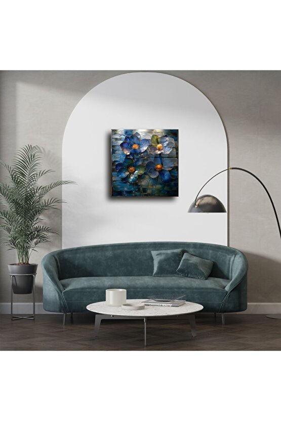 El Yapımı Cam Mozaik Çiçek Tablo