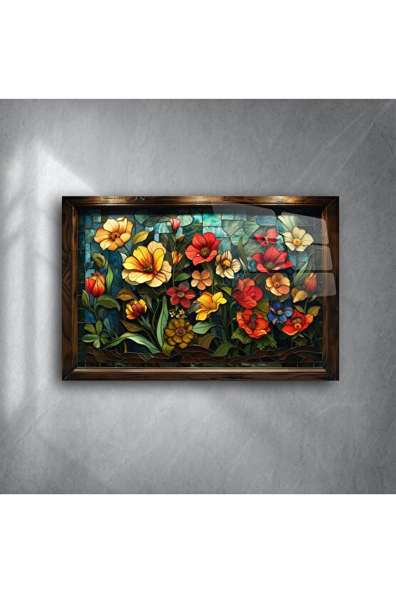 Cam Tablo Soyut Yüz Çizimi Duvar Sanatı