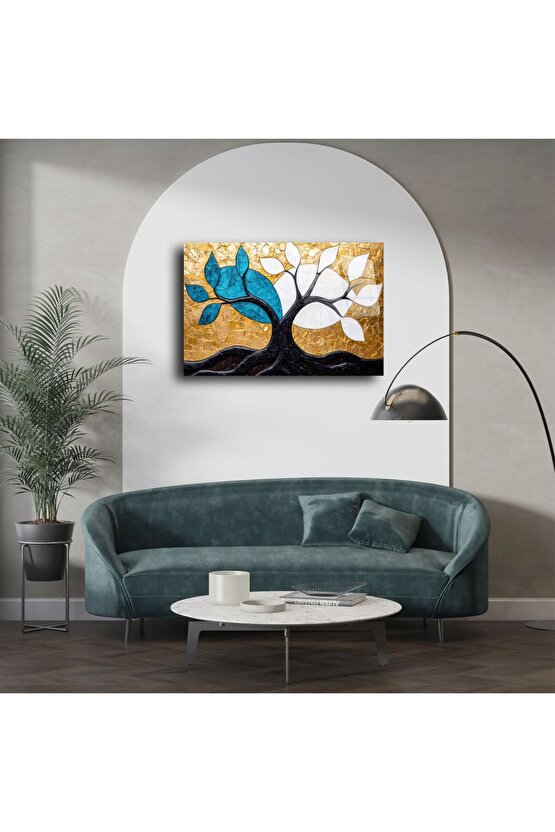 Altın Doku Cam Tablo