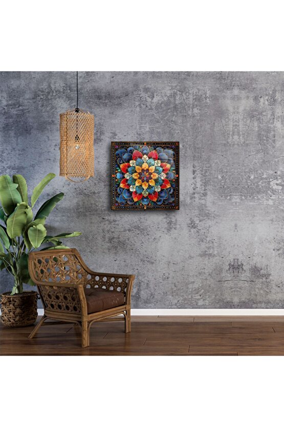 Cam Tablo Mandala Desenli