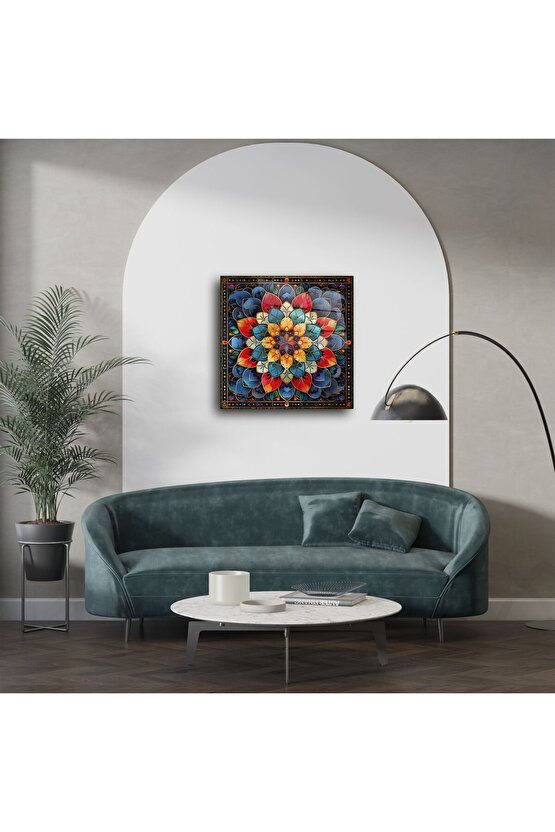Cam Tablo Mandala Desenli