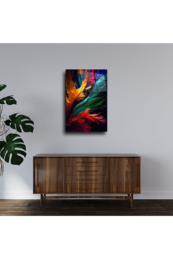 Karışık Desenler Cam Tablo Duvar Dekoru 15