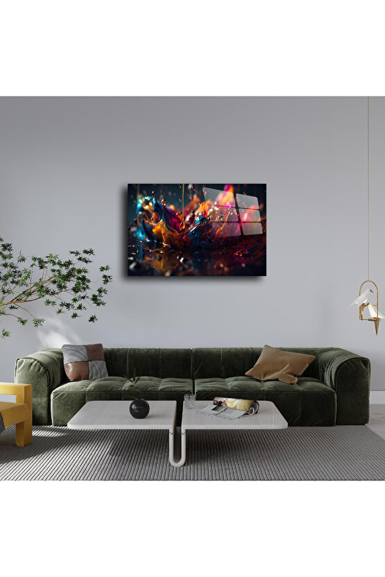 Karışık Desenler Cam Tablo Duvar Dekoru 9