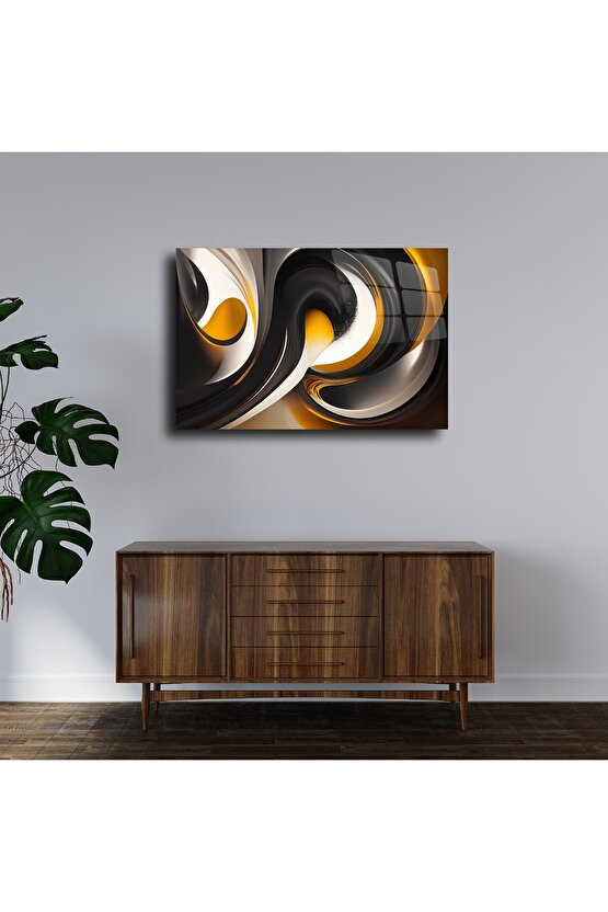 Karışık Desenler Cam Tablo Duvar Dekoru 3