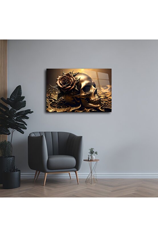 Kuru Kafa Görseli Cam Tablo Duvar Dekoru 2