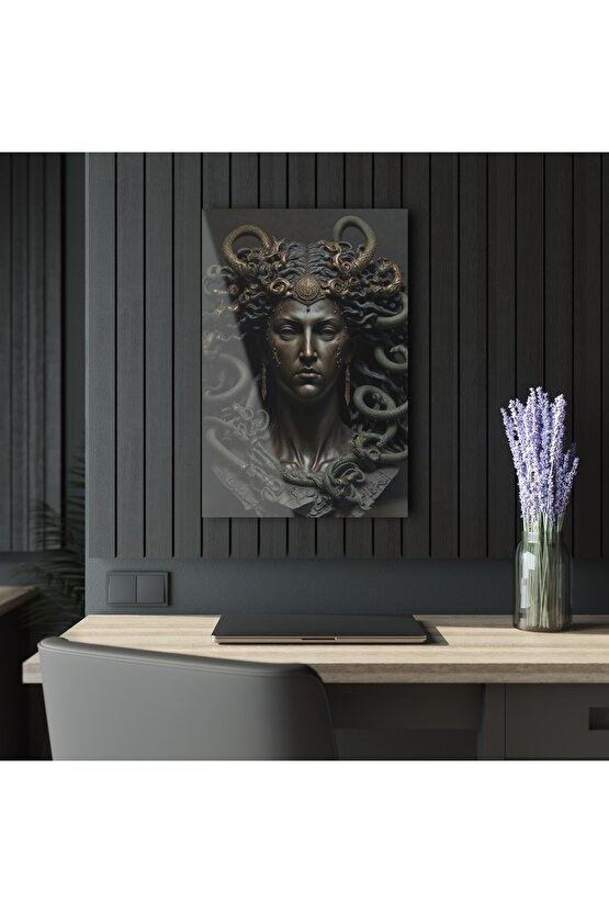 Kadın Model Medusa 4 Cam Tablo Duvar Dekoru 23