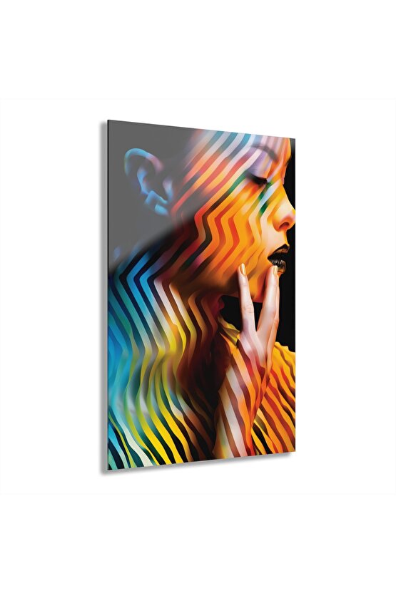 Kadın Model Cam Tablo Duvar Dekoru 3