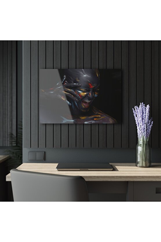 Kadın Model Cam Tablo Duvar Dekoru 2