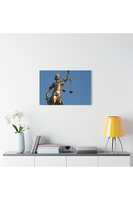 Adalet Terazisi Cam Tablo Duvar Dekoru 1