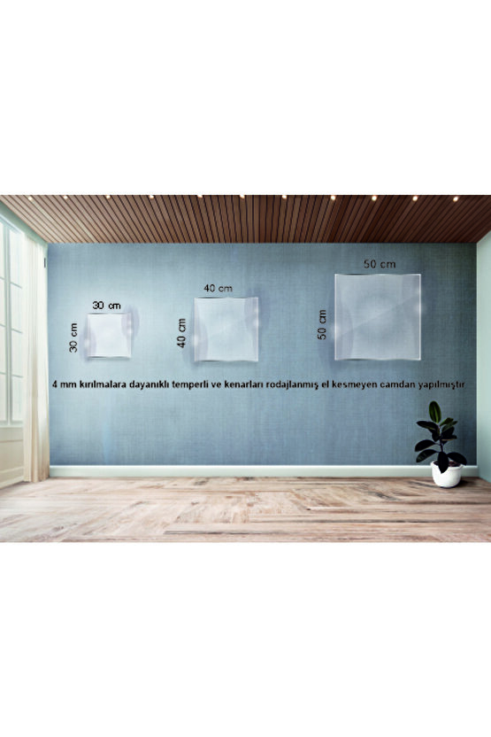 3d Balık Cam Tablo Duvar Dekoru