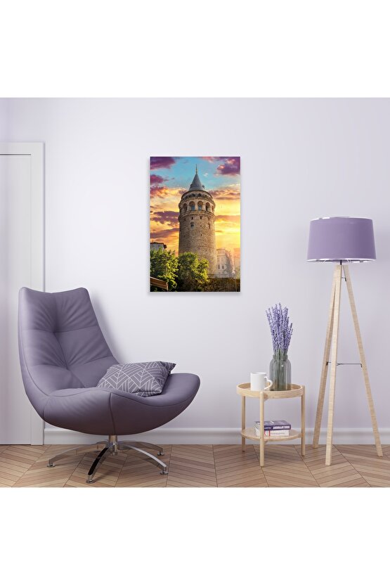 Galata Kulesi Cam Tablo Duvar Dekoru