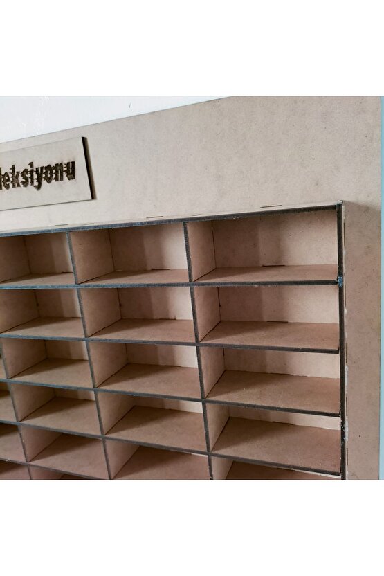 Ahşap 3mm Mdf Çocuk Odası Oyuncak Araba Duvar Rafı 100 Araçlık