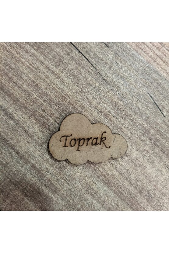 3x2 Cm Ham Ahşap Lazer Kesim Bulut Etiket Isimlik 20 Adet