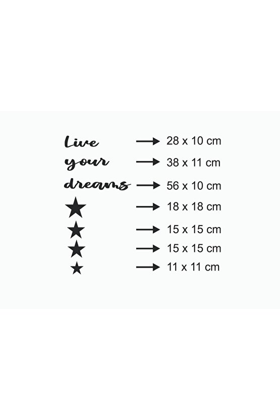 120*80 Cm Live Your Dreams Ahşap Duvar Yazısı