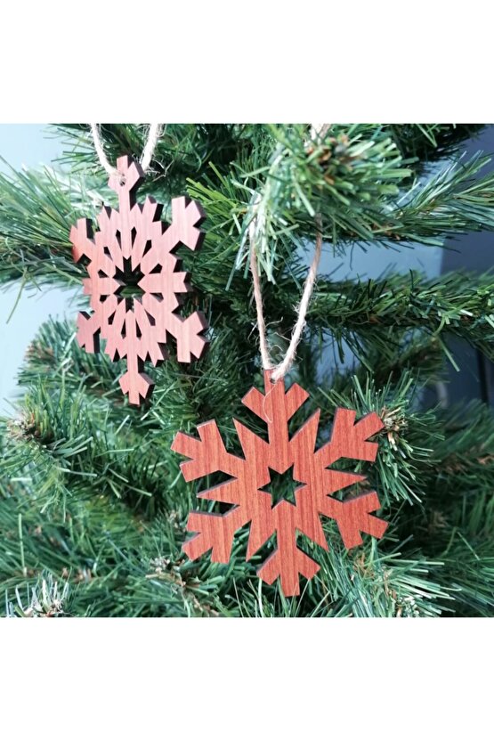 3mm Ahşap Kahverengi Mdf Kar Taneleri 6lı