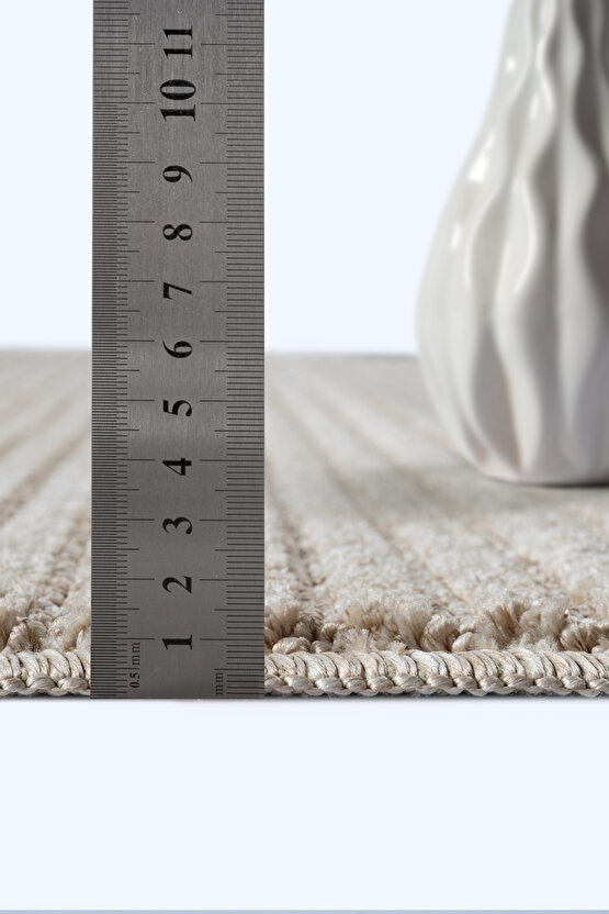 Yalın Microfiber Bukle Dokuma Halı Antre Hol Kesme Halı Yolluk 5771 Bej