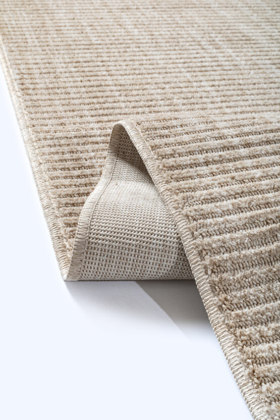 Yalın Microfiber Bukle Dokuma Halı Antre Hol Kesme Halı Yolluk 5771 Bej