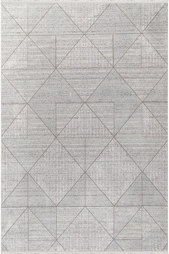 Bambu Saten Halı Kilim Salon Mutfak Koridor Yolluk Dokuma Makine Halısı Petra 4 Gri