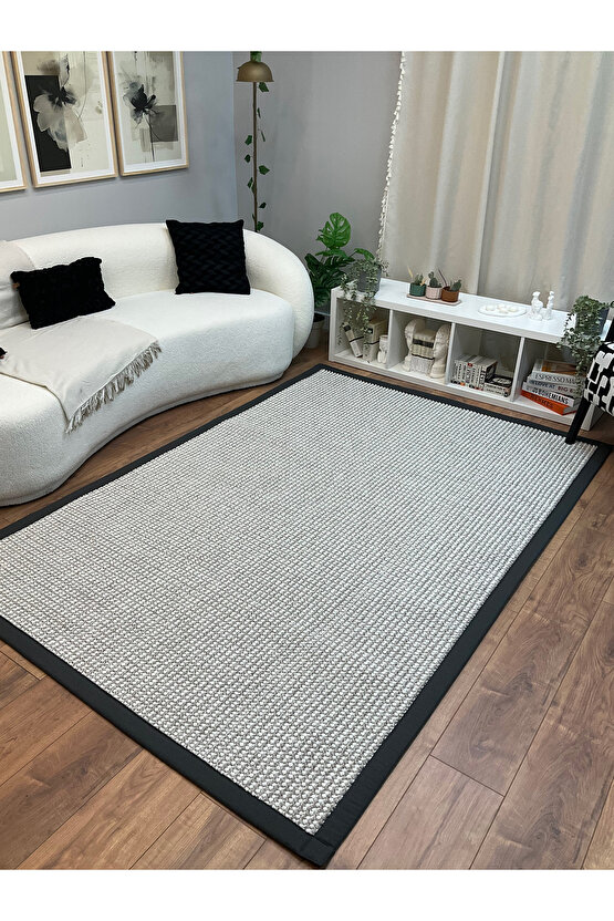 Kumaş Bordür Gri Bukle Antrasit Bordür  Halı Salon Koridor Mutfak Çocuk Odası Halısı  Kilim S267