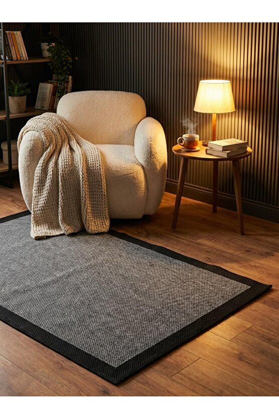 Sisal Bordürlü Jut Hasır Halı 9714