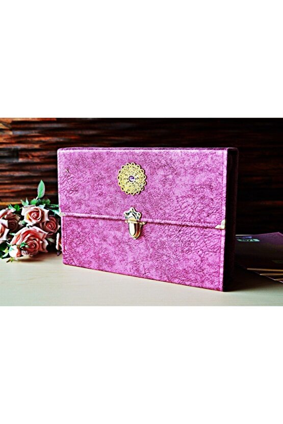 Hatim Cüzü Hatim Seti 30 Cüz Rahle Boy Çantalı Lila Kuranı Kerim Mevlit Hediyeliği-berre