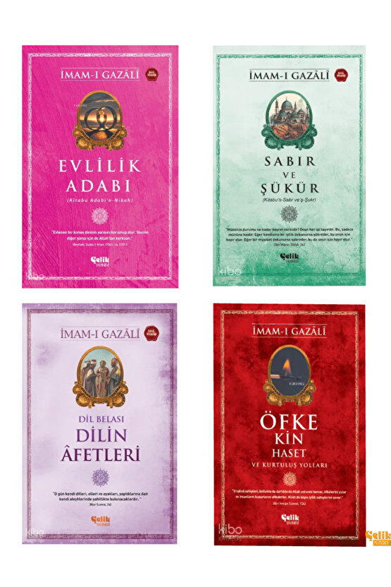 Evlilik Adabı-Sabır ve Şükür-Dİlin Afetleri- Öfke Kin Haset (İmam Gazali Seti 4 Kitap)