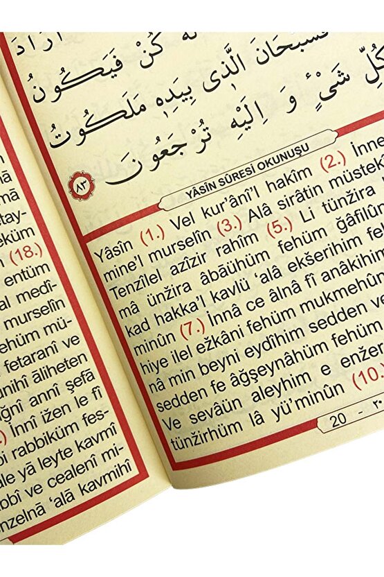 Kadife Kaplı Çanta Boy Türkçeli Yasini Şerif (10 Adet)