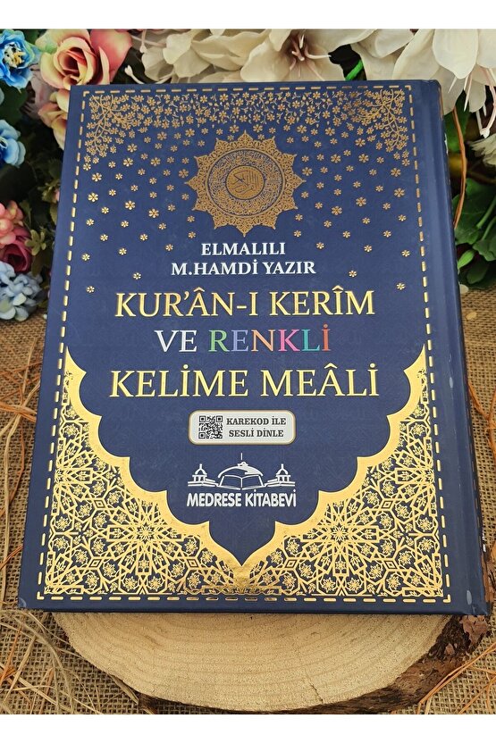 Kuranı Kerim 8 Özellikli Türkçe Satırarası Kelime Meali Rahle Boy 20x28 Lacivert Renk Sesli Dinleme