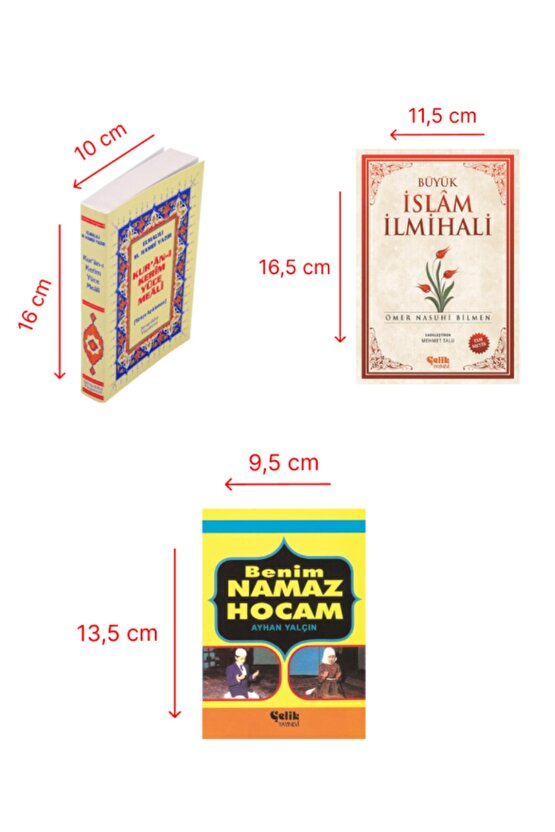 Büyük Islam Ilmihali Şamua Kağıt-benim Namaz Hocam-kuran-ı Kerimin Yüce Meali 3lü Set Çanta Boy