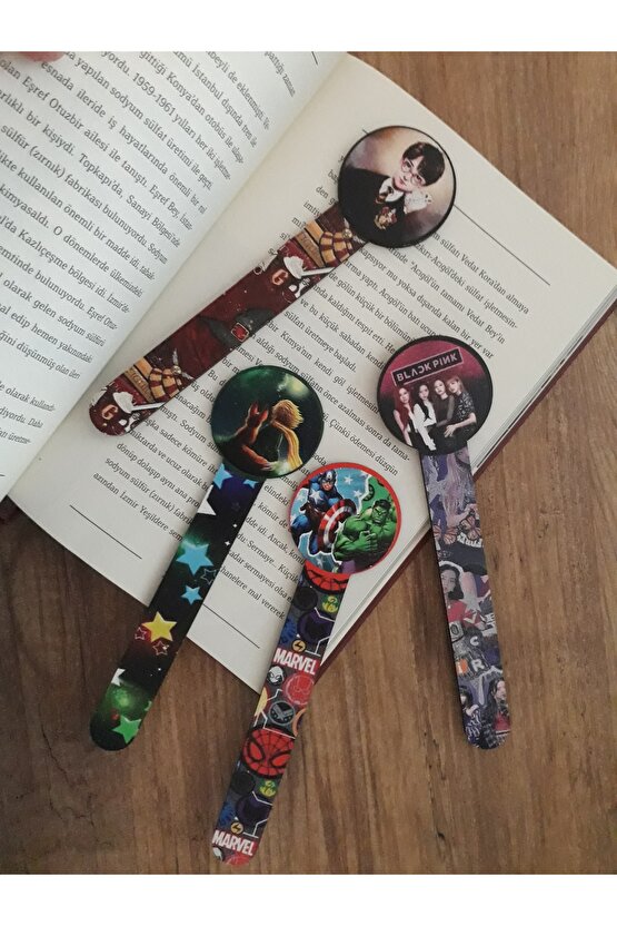 Harry Potter-Blackpink-Marvel-Küçükprens Ahşap Kitap Ayracı Seti