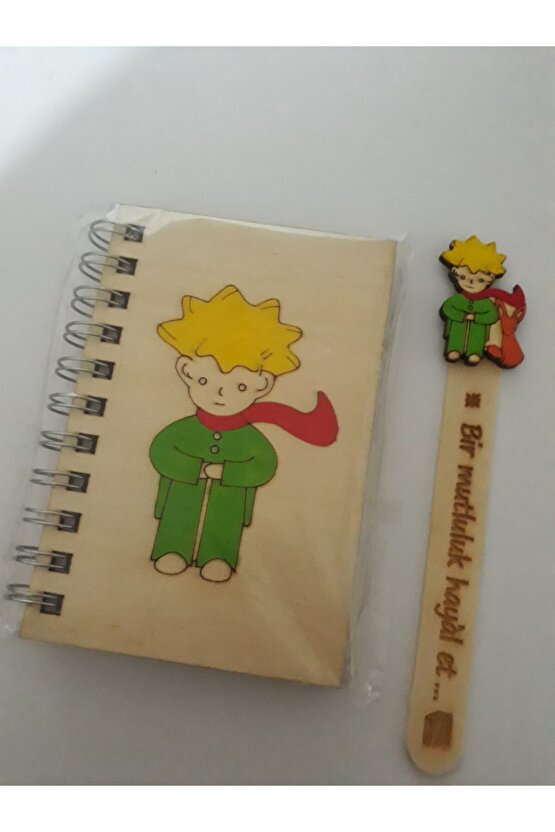 Hediyeli Ahşap Defter Ve Ayraç Seti