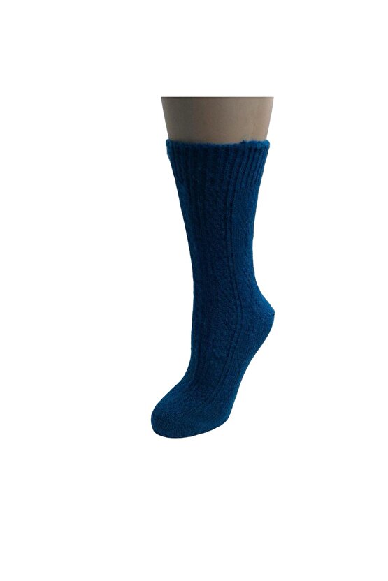 3LÜ SET DİKİŞSİZ RENKLİ YÜN SOKET KADIN ÇORAP