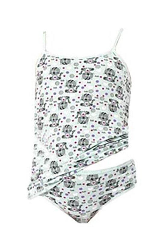 Kız Çocuk Çok Renkli Desenli Takım