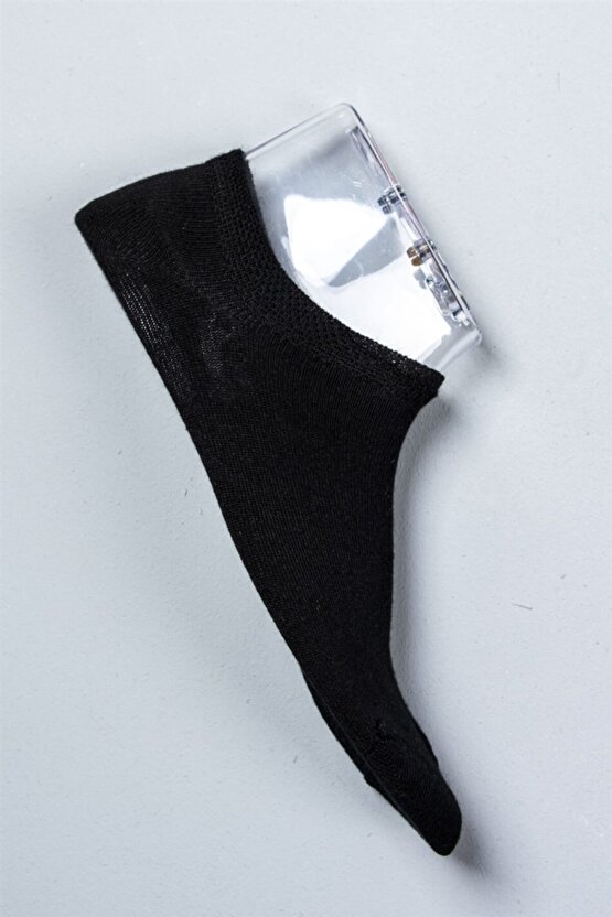 6lı Erkek Siyah Bambu Dikişsiz Sneaker Babet Çorap