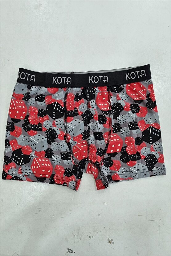 1015X6 Erkek 6lı Karışık Desen Boxer-Renkli