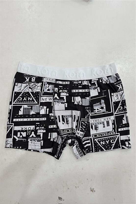 1015X6 Erkek 6lı Karışık Desen Boxer-Renkli