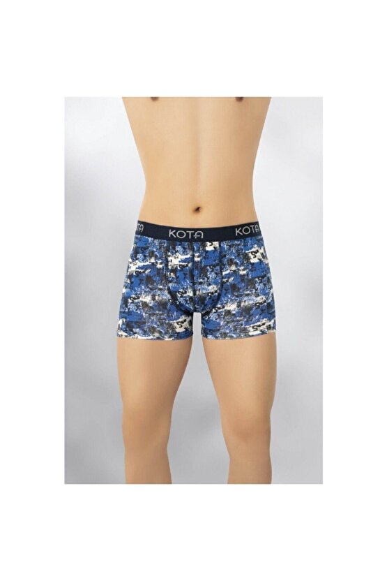 Kota 3lü Paket Çok Renkli Desenli Lycra Erkek Boxer